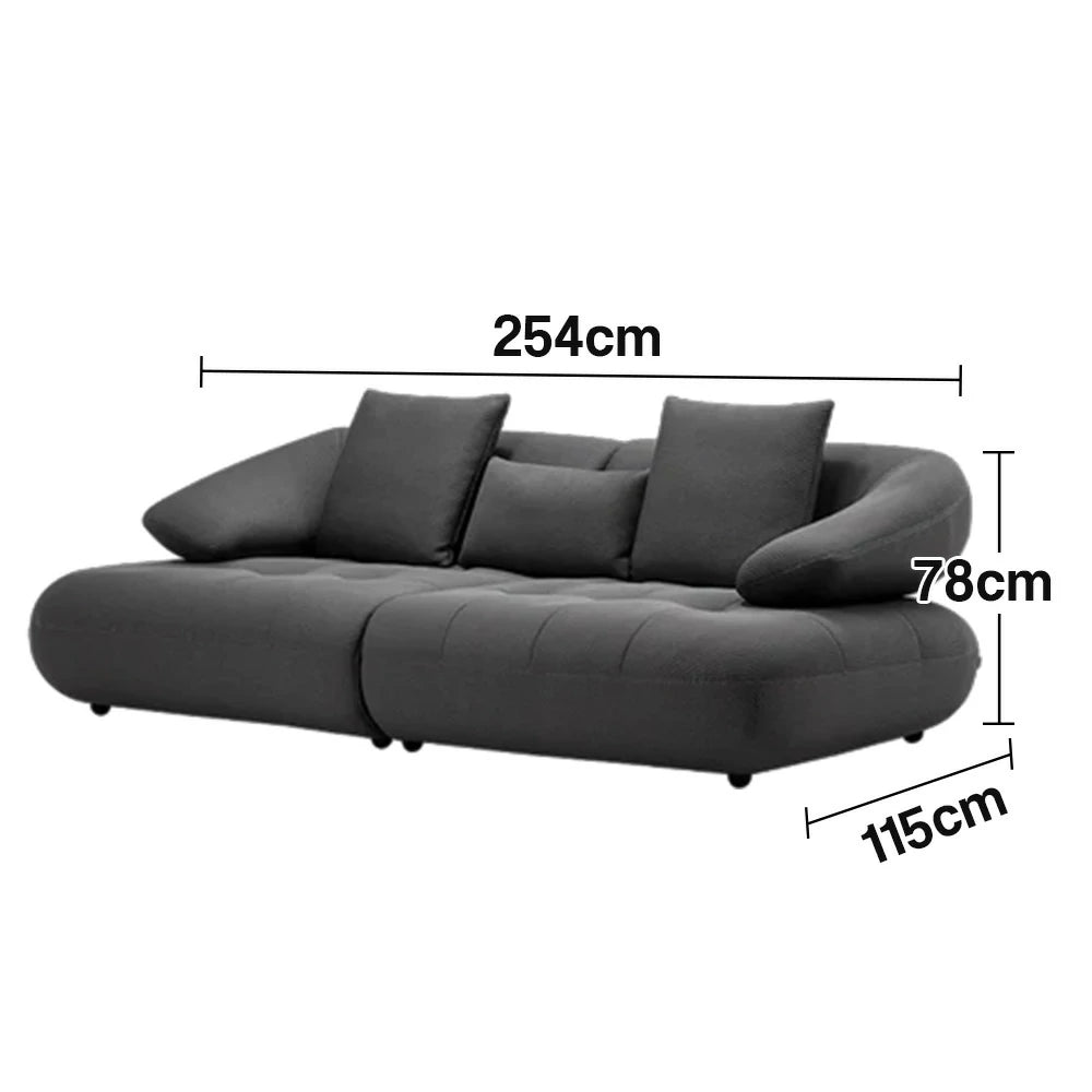 LUXORA Sofa Adjustable Seat Depth 3D Breathable Fabric Wrap-Around Comfort Design - Grey