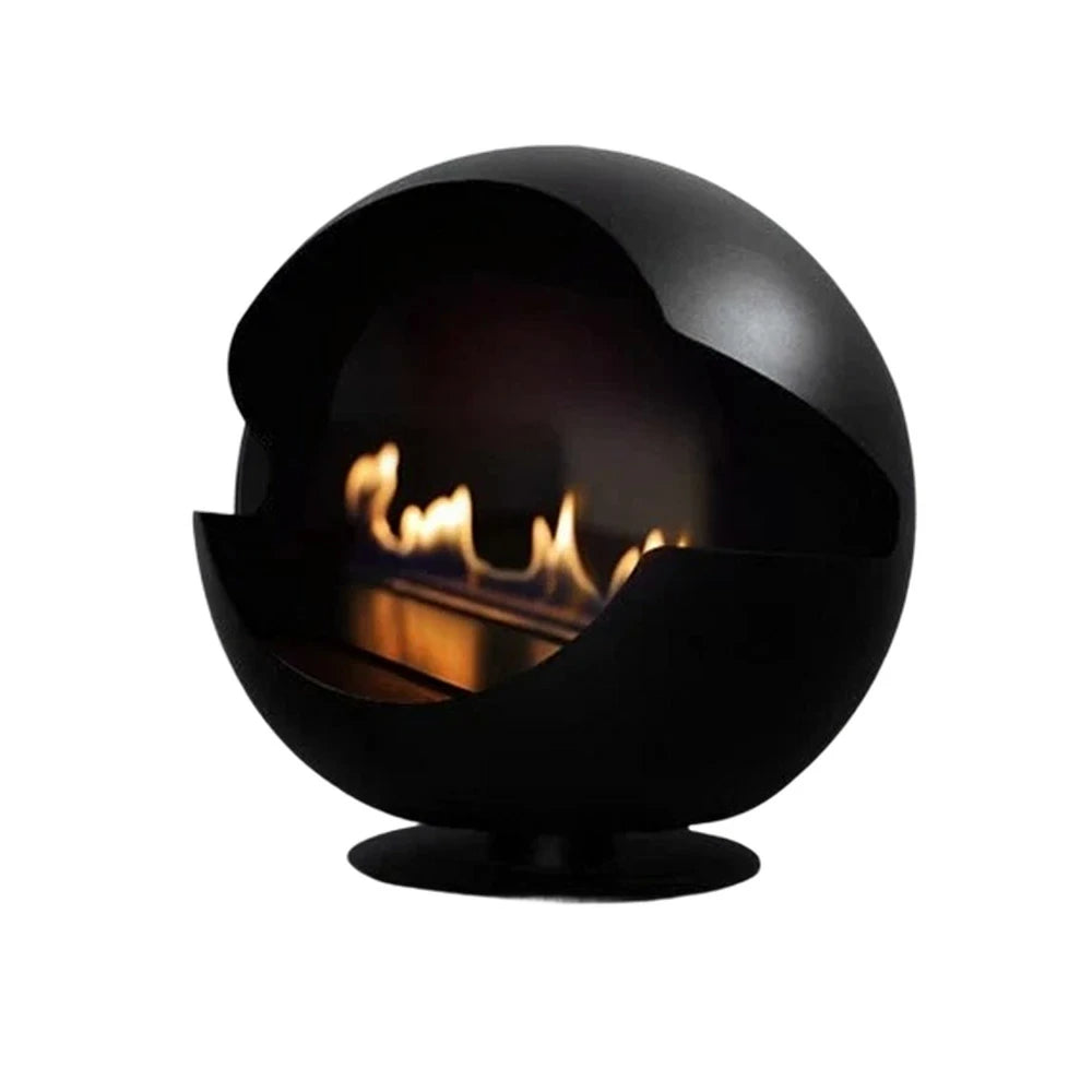 LIVARA Spherical Fireplace – 60cm/80cm Bio-Ethanol Fire Pit, High-Temperature Stainless Steel, 360° Flame View, Eco-Friendly Clean Burning, Modern Design