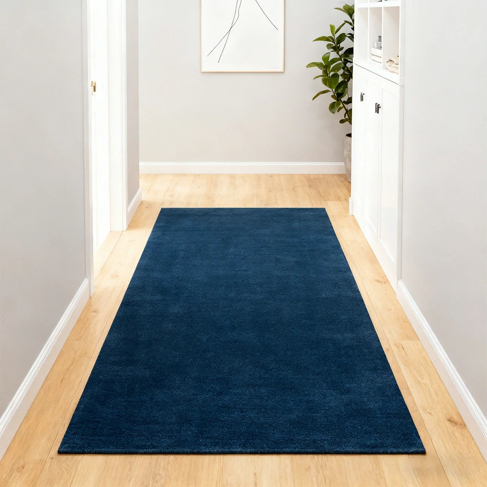 LUXORA 160/200cm Square Floor Rugs Handwoven Soft Rebound Traditional Weave Timeless Design Multi Space Use - Prussia Blue