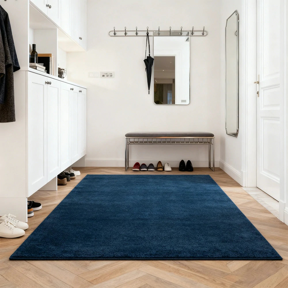 LUXORA 160/200cm Square Floor Rugs Handwoven Soft Rebound Traditional Weave Timeless Design Multi Space Use - Prussia Blue