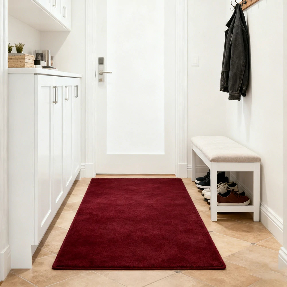 LUXORA 160/200cm Square Floor Rugs Handwoven Soft Rebound Traditional Weave Timeless Design Multi Space Use - Melno Wine