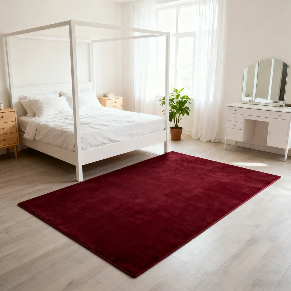 LUXORA 160/200cm Square Floor Rugs Handwoven Soft Rebound Traditional Weave Timeless Design Multi Space Use - Melno Wine