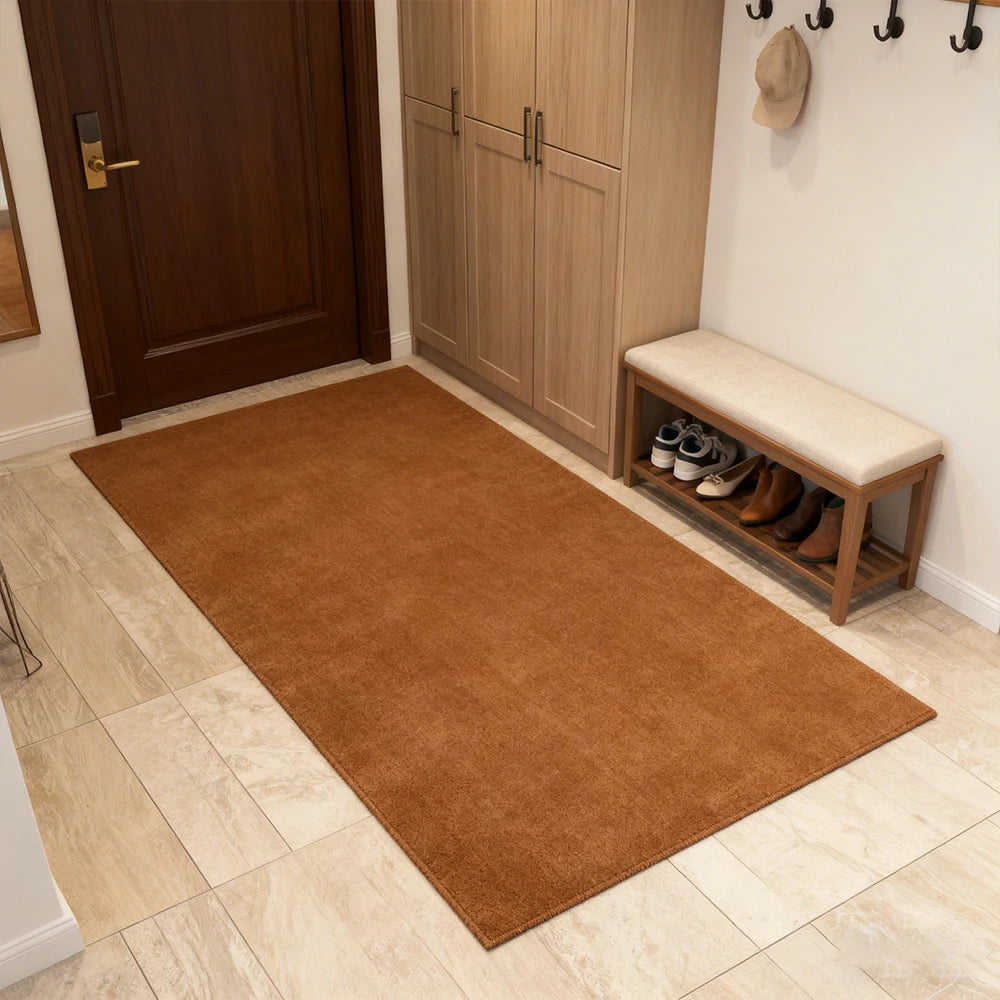 LUXORA 160/200cm Square Floor Rugs Handwoven Soft Rebound Traditional Weave Timeless Design Multi Space Use - Chestnut Brown