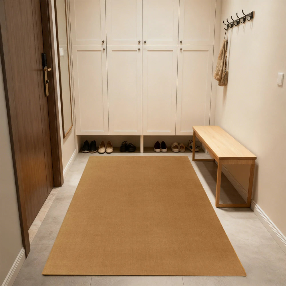 LUXORA 160/200cm Square Floor Rugs Handwoven Soft Rebound Traditional Weave Timeless Design Multi Space Use - Gold Brown