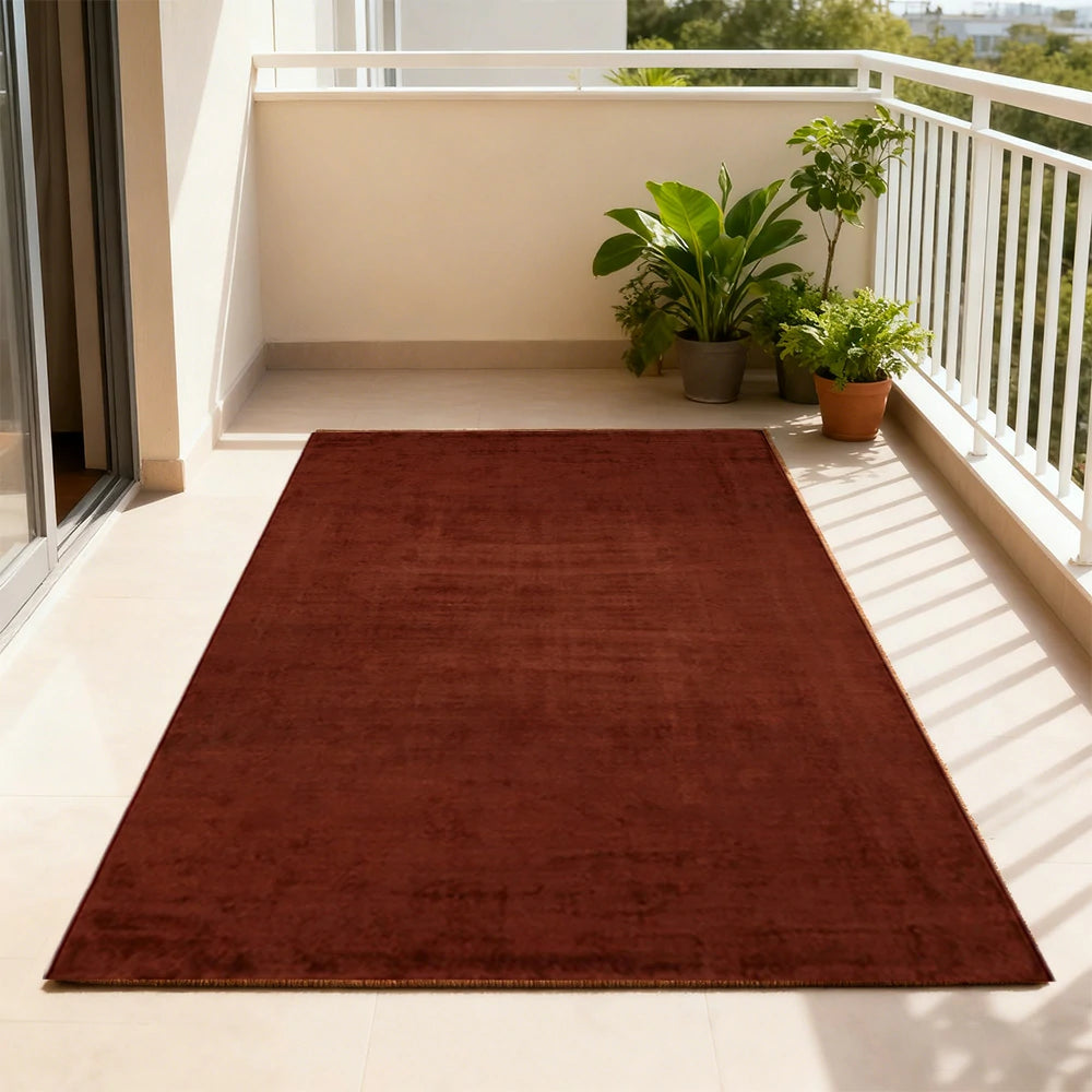 LUXORA 160/200cm Square Floor Rugs Handwoven Soft Rebound Traditional Weave Timeless Design Multi Space Use - Rust Red