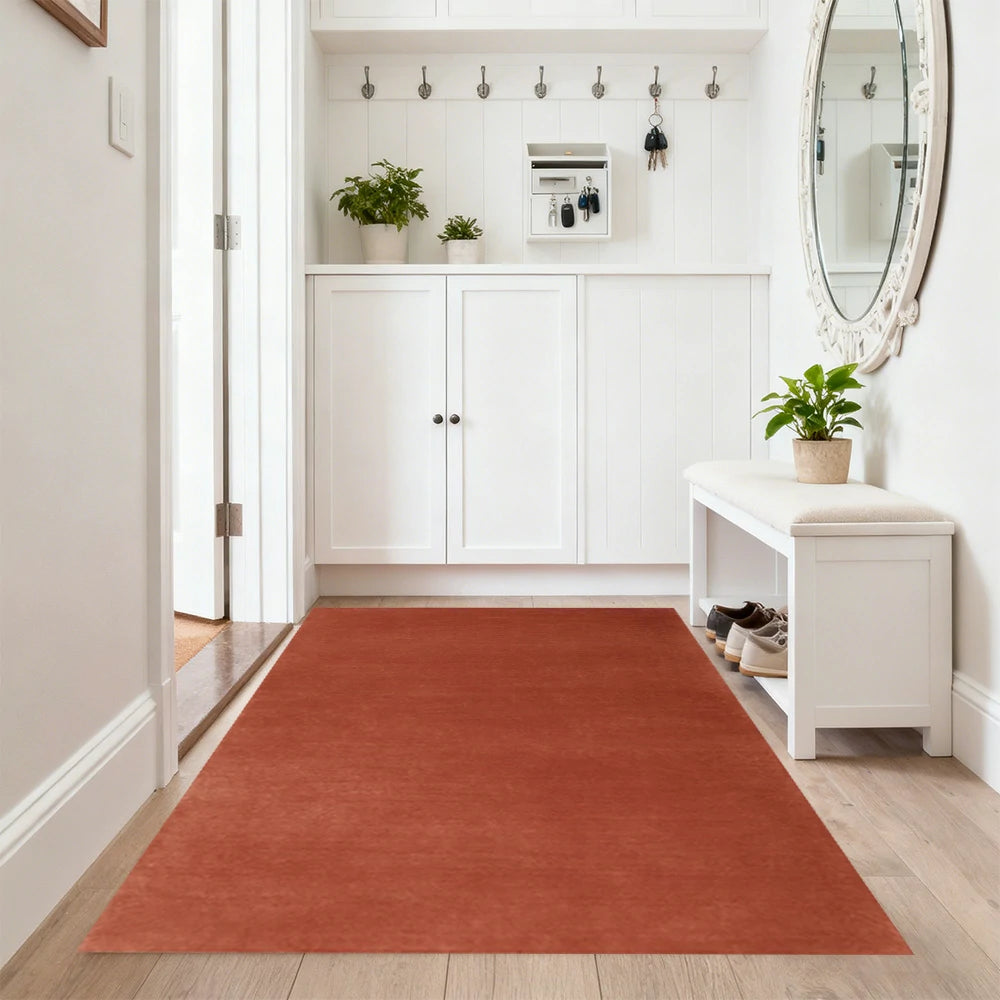 LUXORA 160/200cm Square Floor Rugs Handwoven Soft Rebound Traditional Weave Timeless Design Multi Space Use - British Red