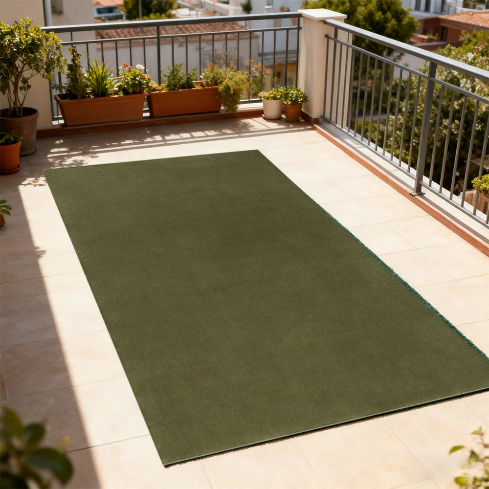 LUXORA 160/200cm Square Floor Rugs Handwoven Soft Rebound Traditional Weave Timeless Design Multi Space Use - Moss Green