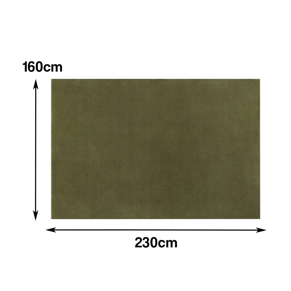 LUXORA 160/200cm Square Floor Rugs Handwoven Soft Rebound Traditional Weave Timeless Design Multi Space Use - Moss Green