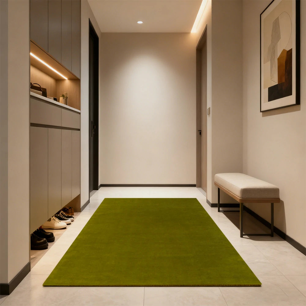 LUXORA 160/200cm Square Floor Rugs Handwoven Soft Rebound Traditional Weave Timeless Design Multi Space Use - Olive Green