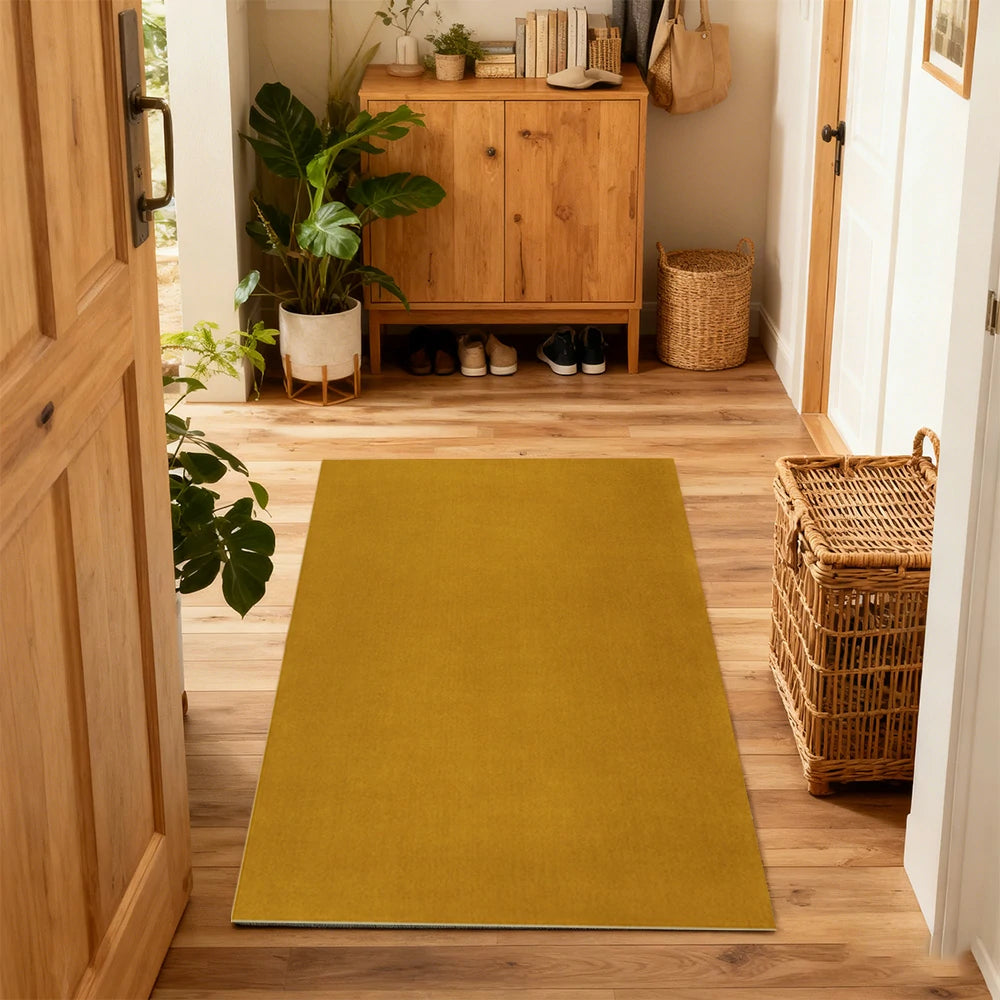 LUXORA 160/200cm Square Floor Rugs Handwoven Soft Rebound Traditional Weave Timeless Design Multi Space Use - Yellow