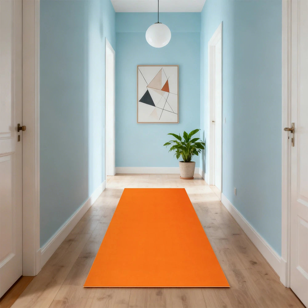 LUXORA 160/200cm Square Floor Rugs Handwoven Soft Rebound Traditional Weave Timeless Design Multi Space Use - Orange