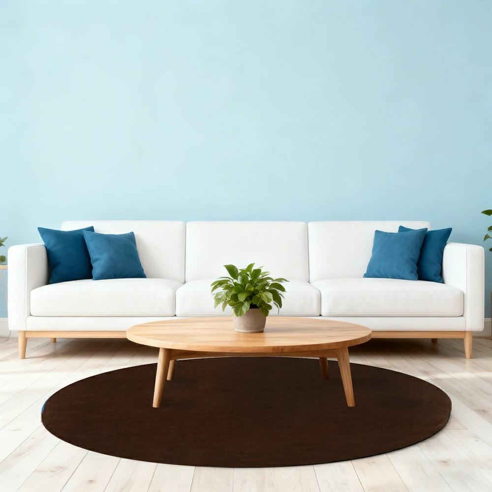 LUXORA 200/250cm Round Floor Rugs Handwoven Soft Rebound Traditional Weave Timeless Design Multi Space Use - Andorra Brown