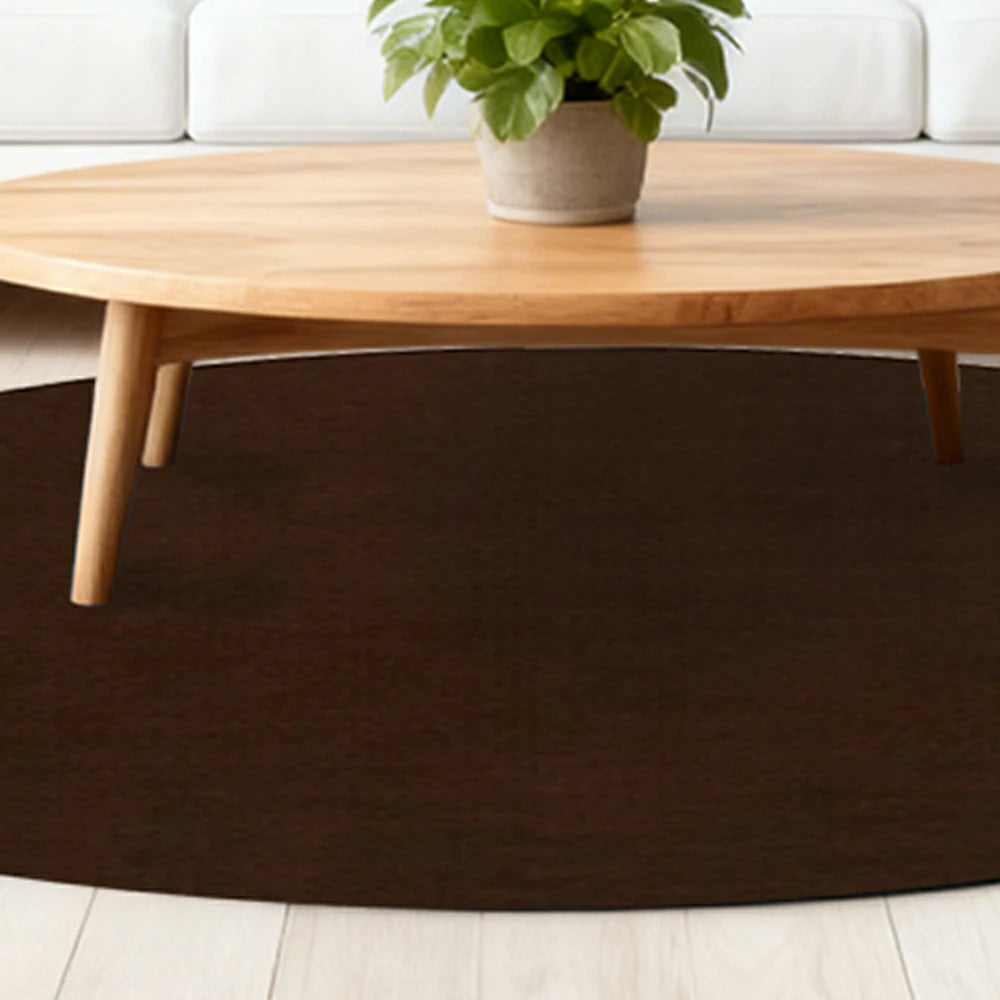 LUXORA 200/250cm Round Floor Rugs Handwoven Soft Rebound Traditional Weave Timeless Design Multi Space Use - Andorra Brown