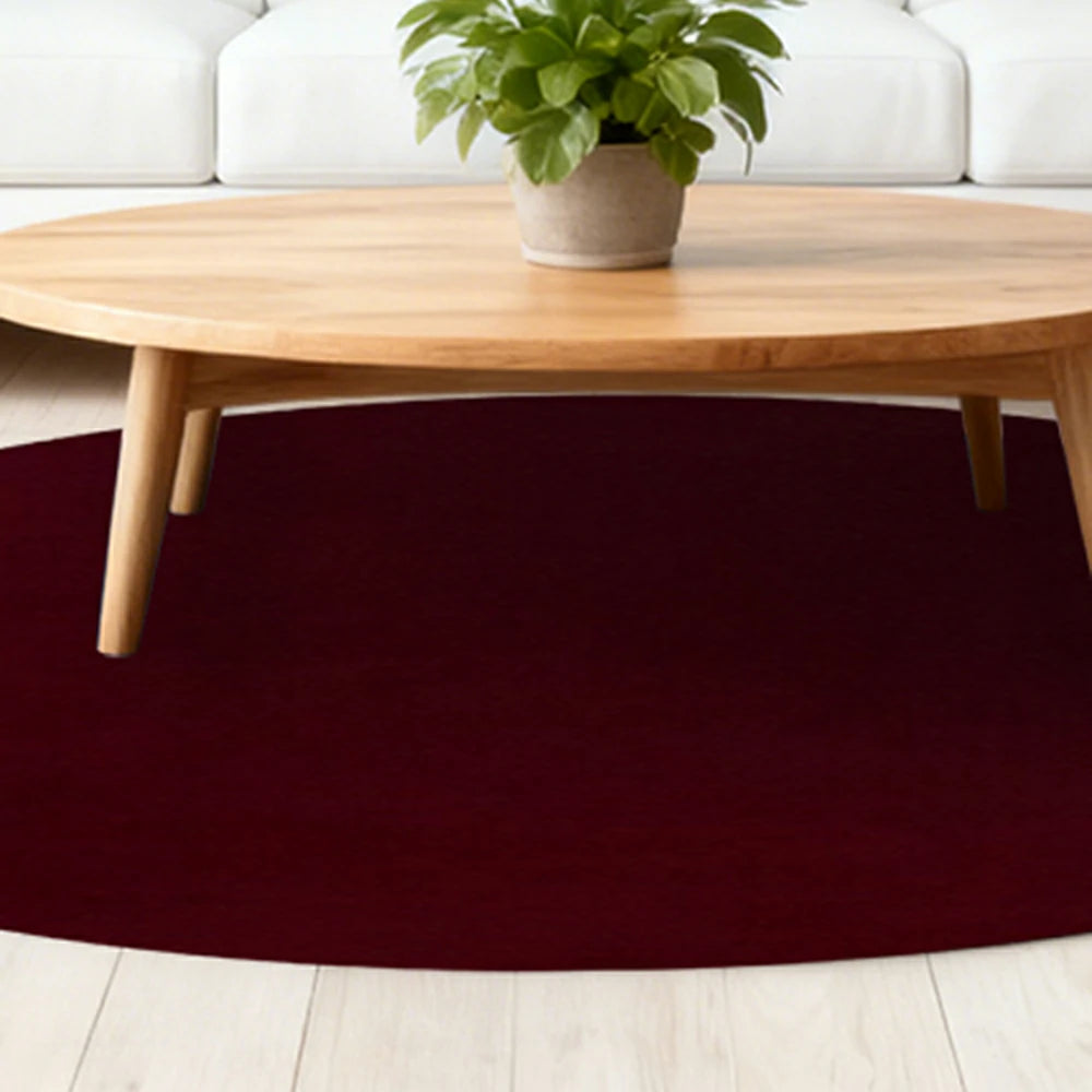 LUXORA 200/250cm Round Floor Rugs Handwoven Soft Rebound Traditional Weave Timeless Design Multi Space Use - Melno Wine