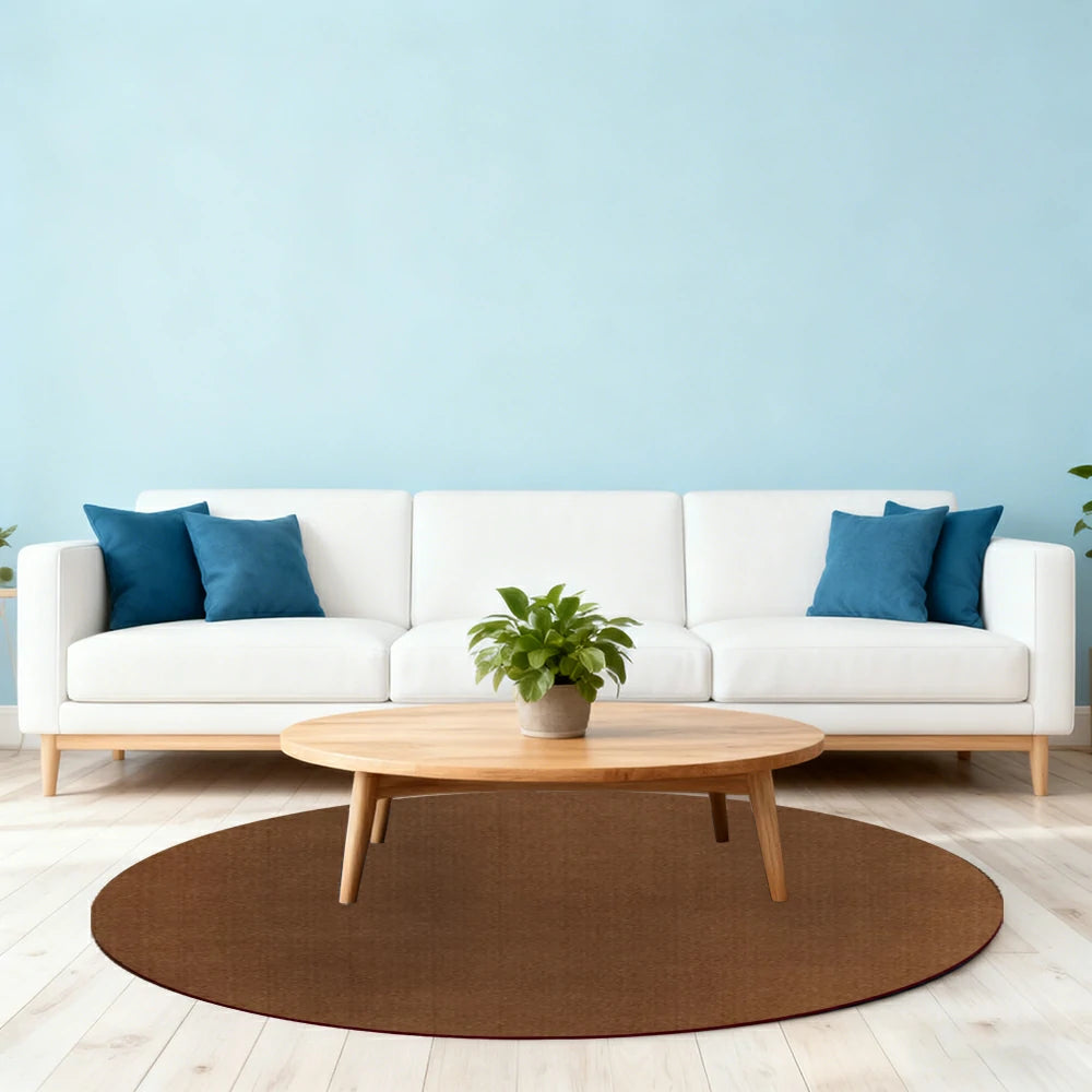 LUXORA 200/250cm Round Floor Rugs Handwoven Soft Rebound Traditional Weave Timeless Design Multi Space Use - Chestnut Brown