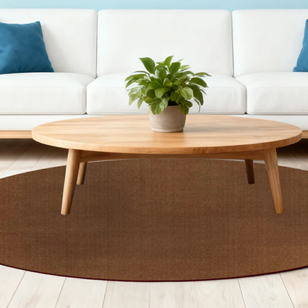 LUXORA 200/250cm Round Floor Rugs Handwoven Soft Rebound Traditional Weave Timeless Design Multi Space Use - Chestnut Brown