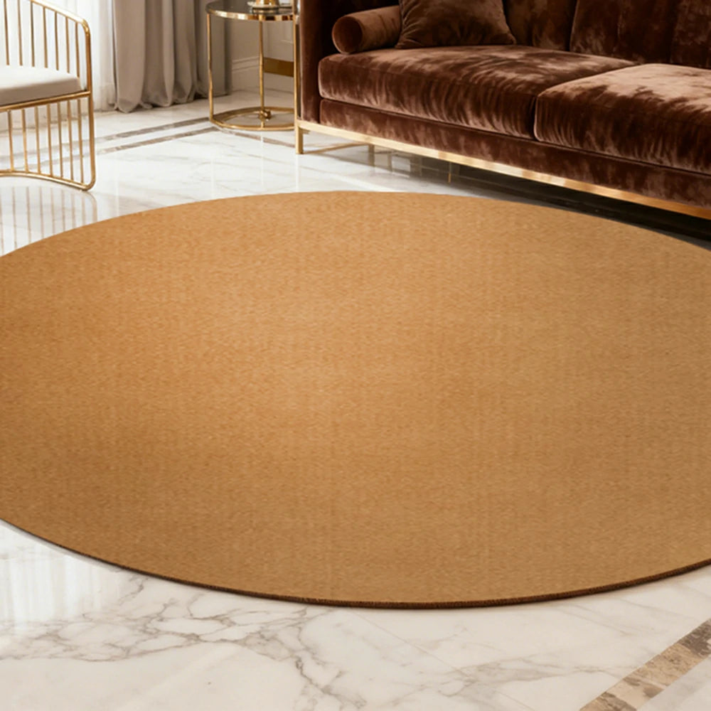 LUXORA 200/250cm Round Floor Rugs Handwoven Soft Rebound Traditional Weave Timeless Design Multi Space Use - Gold Brown