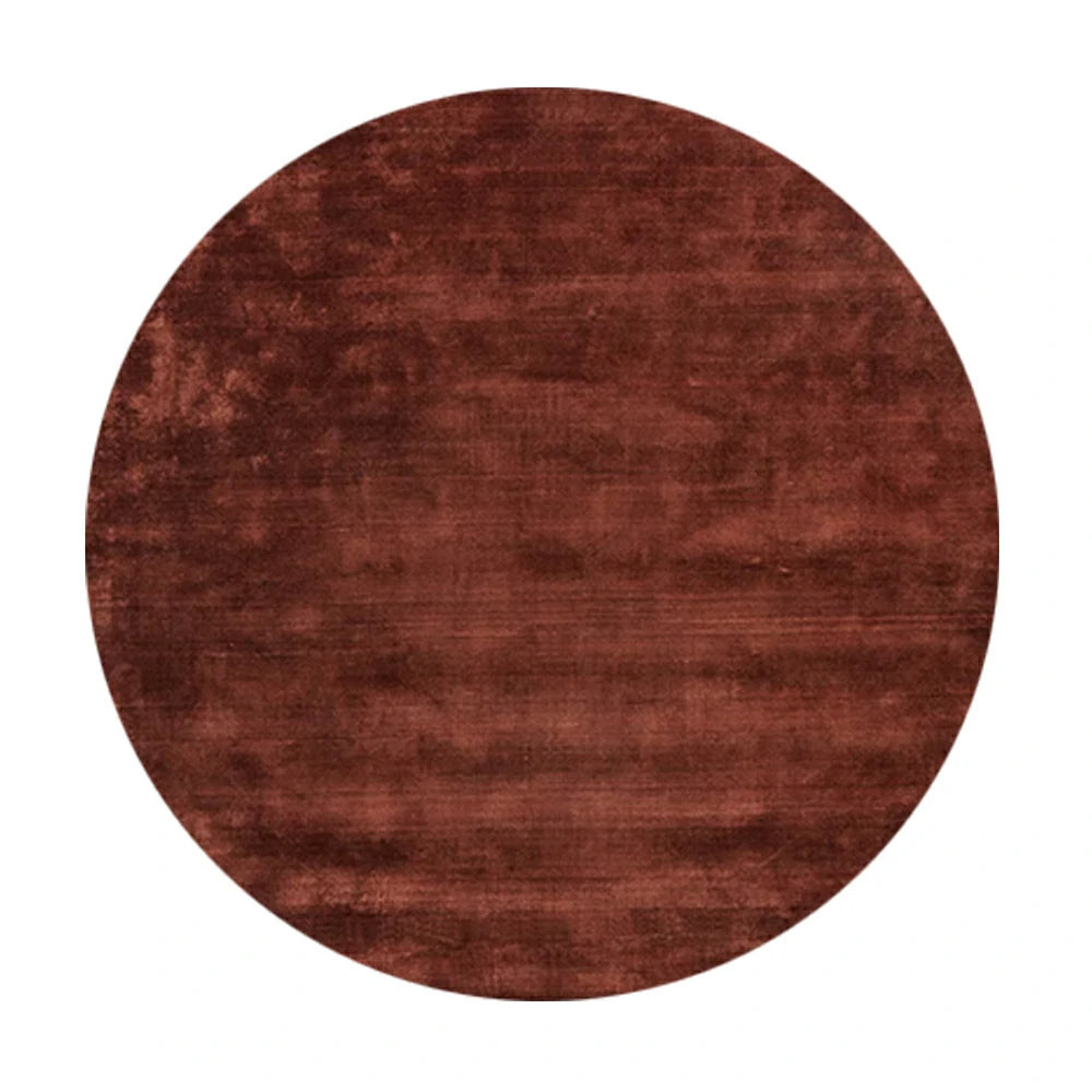 LUXORA 200/250cm Round Floor Rugs Handwoven Soft Rebound Traditional Weave Timeless Design Multi Space Use - Rust Red