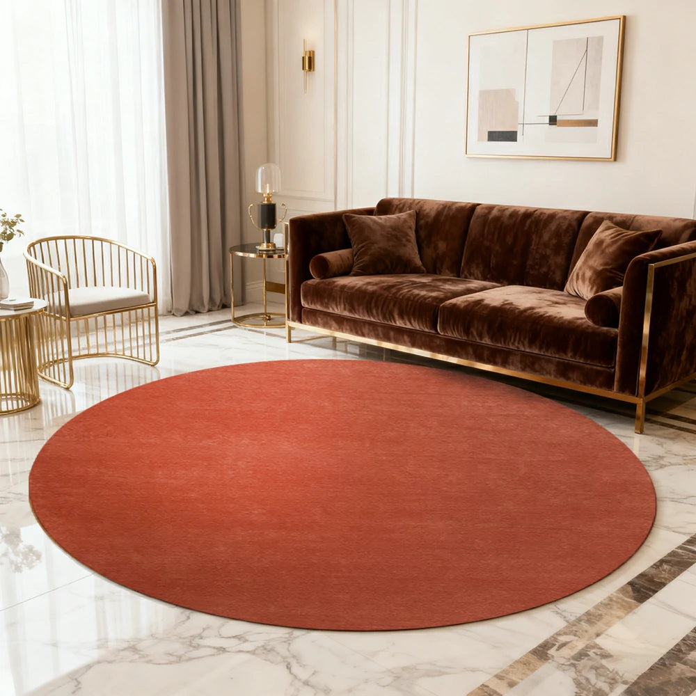 LUXORA 200/250cm Round Floor Rugs Handwoven Soft Rebound Traditional Weave Timeless Design Multi Space Use - British Red