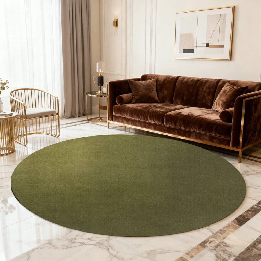 LUXORA 200/250cm Round Floor Rugs Handwoven Soft Rebound Traditional Weave Timeless Design Multi Space Use - Moss Green