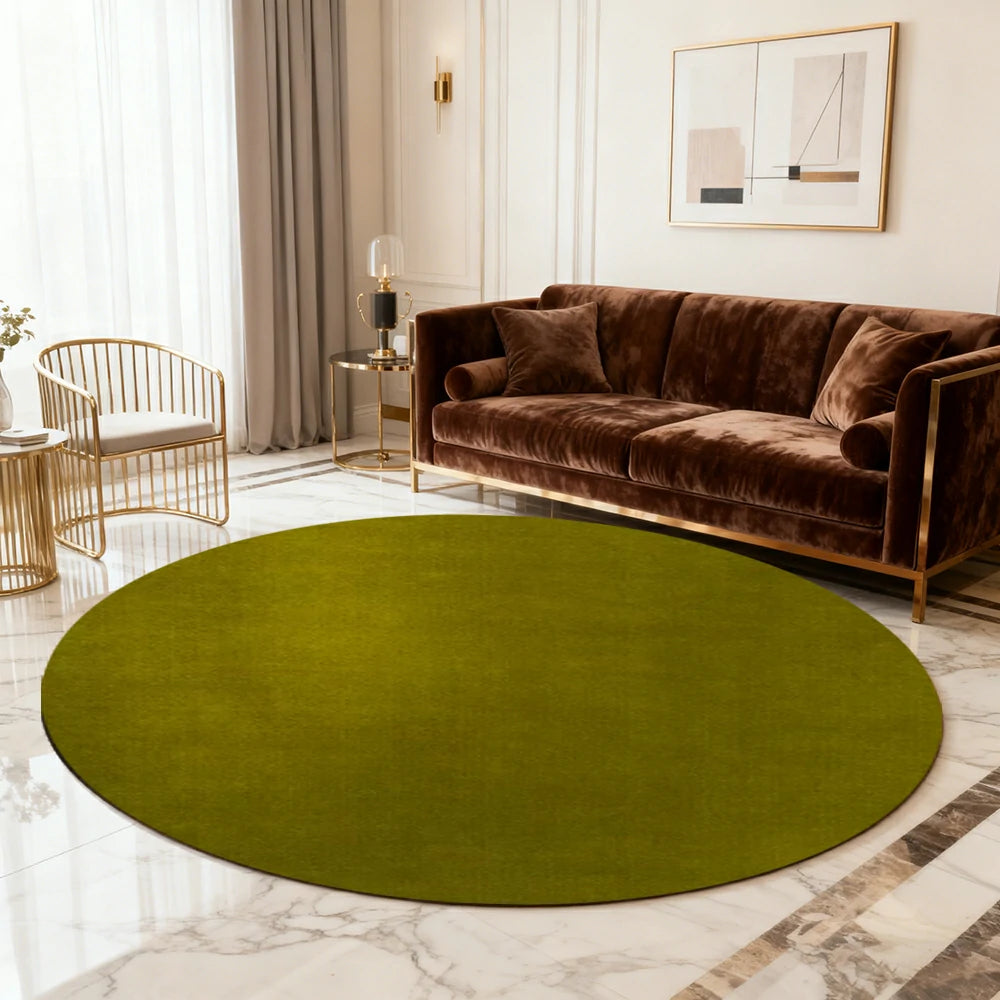 LUXORA 200/250cm Round Floor Rugs Handwoven Soft Rebound Traditional Weave Timeless Design Multi Space Use - Olive Green