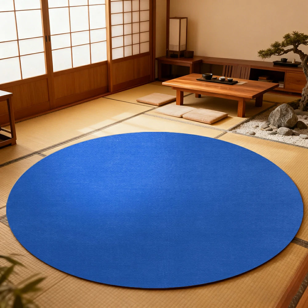 LUXORA 200/250cm Round Floor Rugs Handwoven Soft Rebound Traditional Weave Timeless Design Multi Space Use - Klein Blue