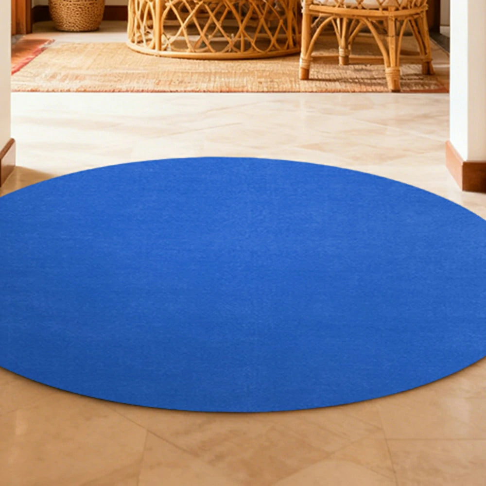 LUXORA 200/250cm Round Floor Rugs Handwoven Soft Rebound Traditional Weave Timeless Design Multi Space Use - Klein Blue