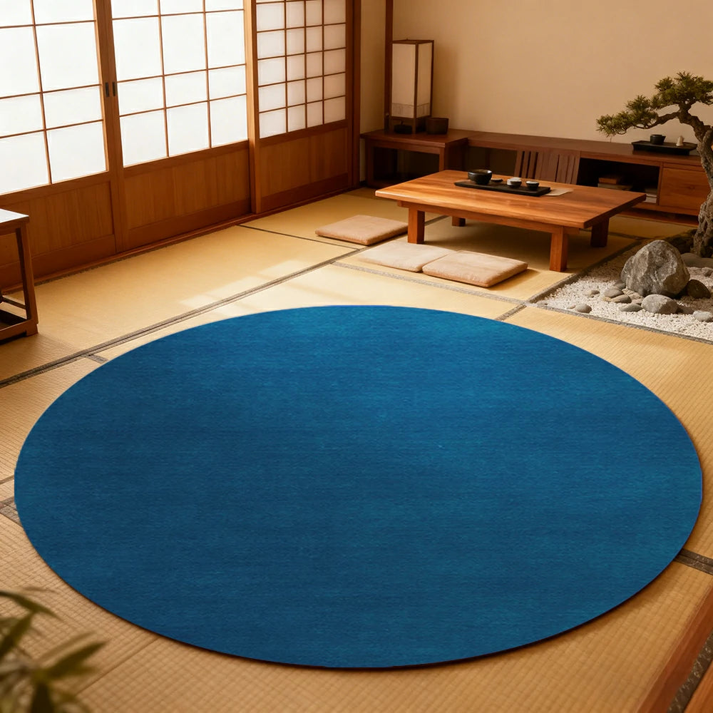 LUXORA 200/250cm Round Floor Rugs Handwoven Soft Rebound Traditional Weave Timeless Design Multi Space Use - Blues