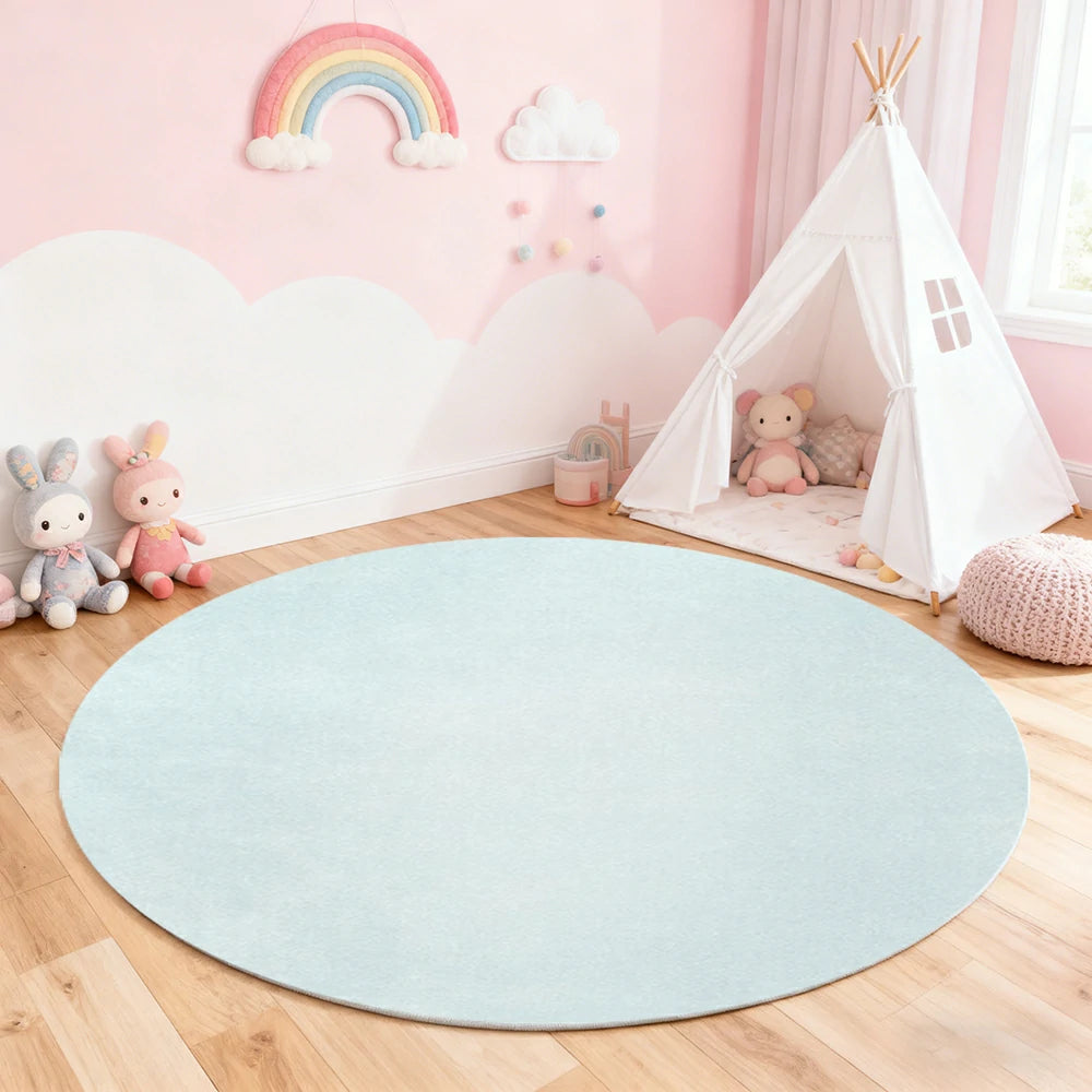 LUXORA 200/250cm Round Floor Rugs Handwoven Soft Rebound Traditional Weave Timeless Design Multi Space Use - Pink blue