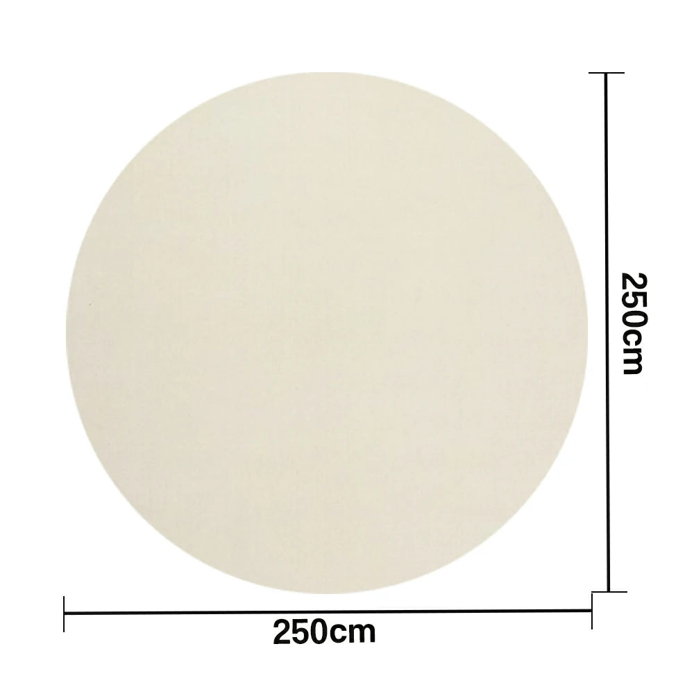 LUXORA 200/250cm Round Floor Rugs Handwoven Soft Rebound Traditional Weave Timeless Design Multi Space Use - Beige