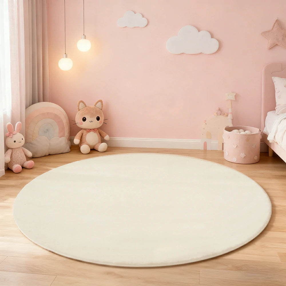 LUXORA 200/250cm Round Floor Rugs Handwoven Soft Rebound Traditional Weave Timeless Design Multi Space Use - Beige