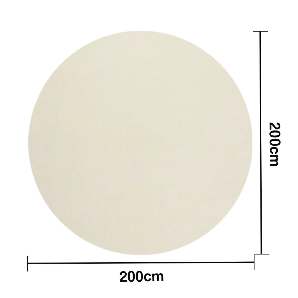 LUXORA 200/250cm Round Floor Rugs Handwoven Soft Rebound Traditional Weave Timeless Design Multi Space Use - Beige