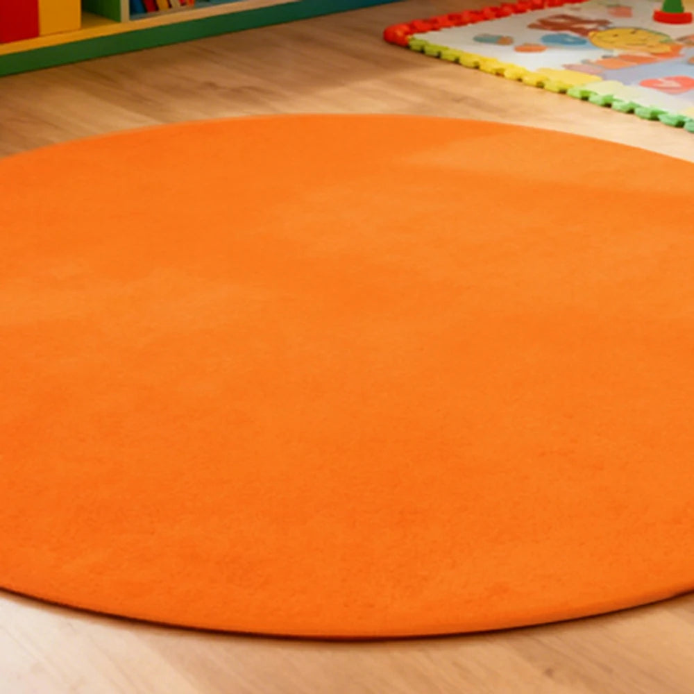LUXORA 200/250cm Round Floor Rugs Handwoven Soft Rebound Traditional Weave Timeless Design Multi Space Use - Orange