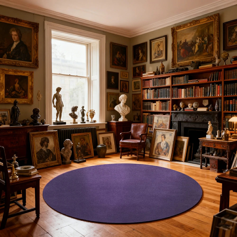 LUXORA 200/250cm Round Floor Rugs Handwoven Soft Rebound Traditional Weave Timeless Design Multi Space Use - Purple