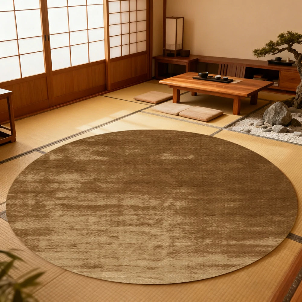 LUXORA 200/250cm Round Floor Rugs Handwoven Soft Rebound Traditional Weave Timeless Design Multi Space Use - Coffee