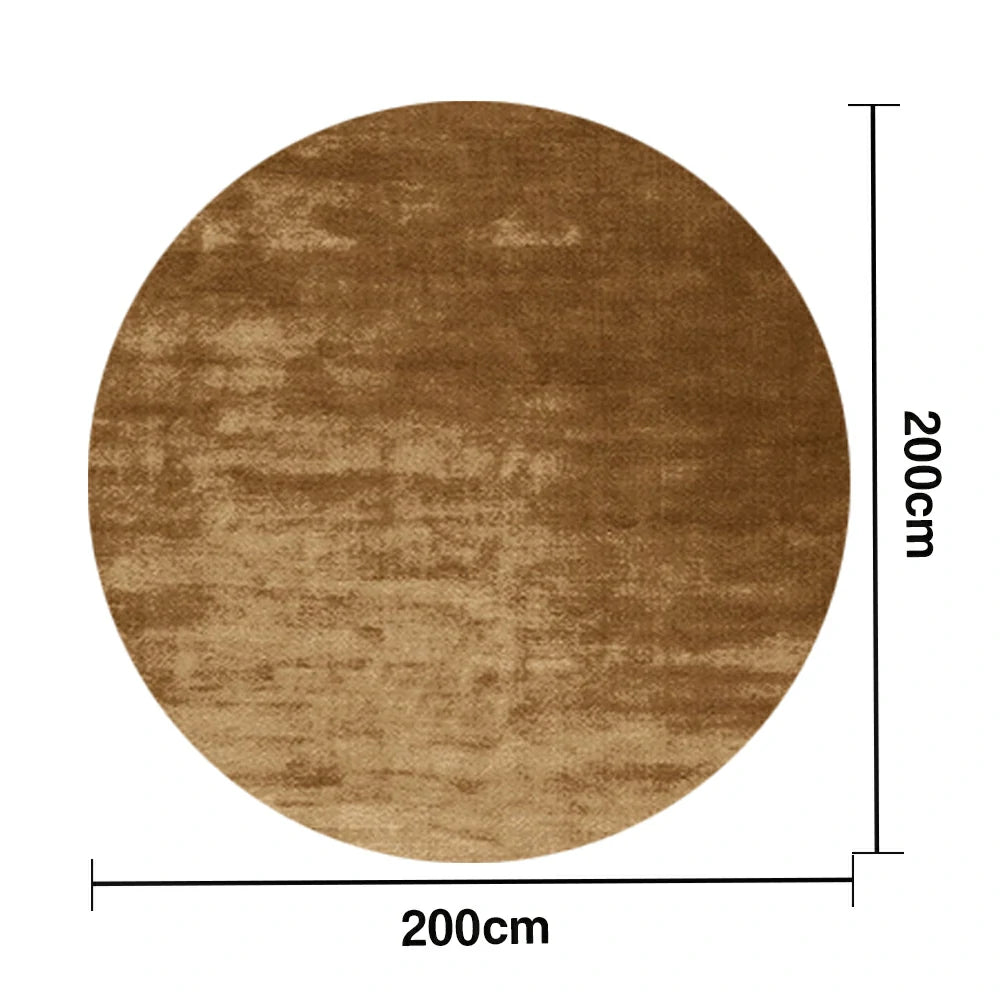 LUXORA 200/250cm Round Floor Rugs Handwoven Soft Rebound Traditional Weave Timeless Design Multi Space Use - Coffee