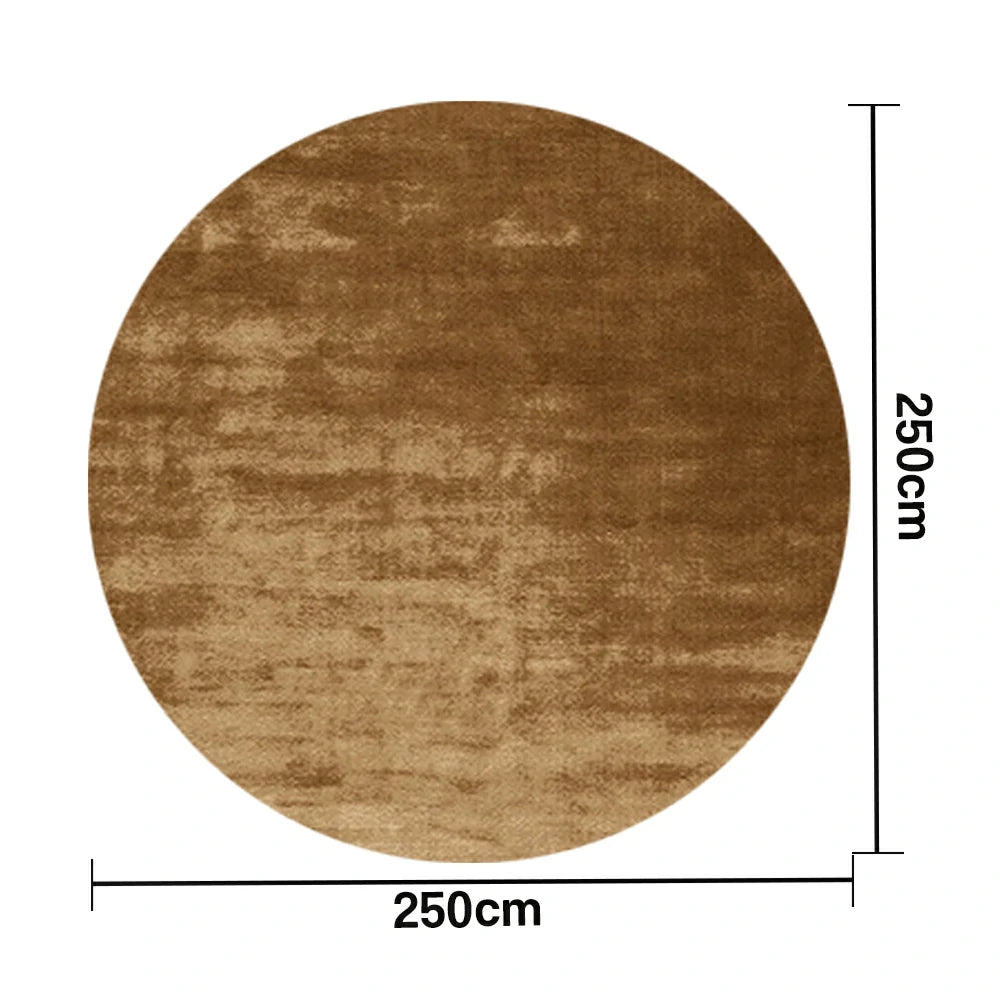 LUXORA 200/250cm Round Floor Rugs Handwoven Soft Rebound Traditional Weave Timeless Design Multi Space Use - Coffee