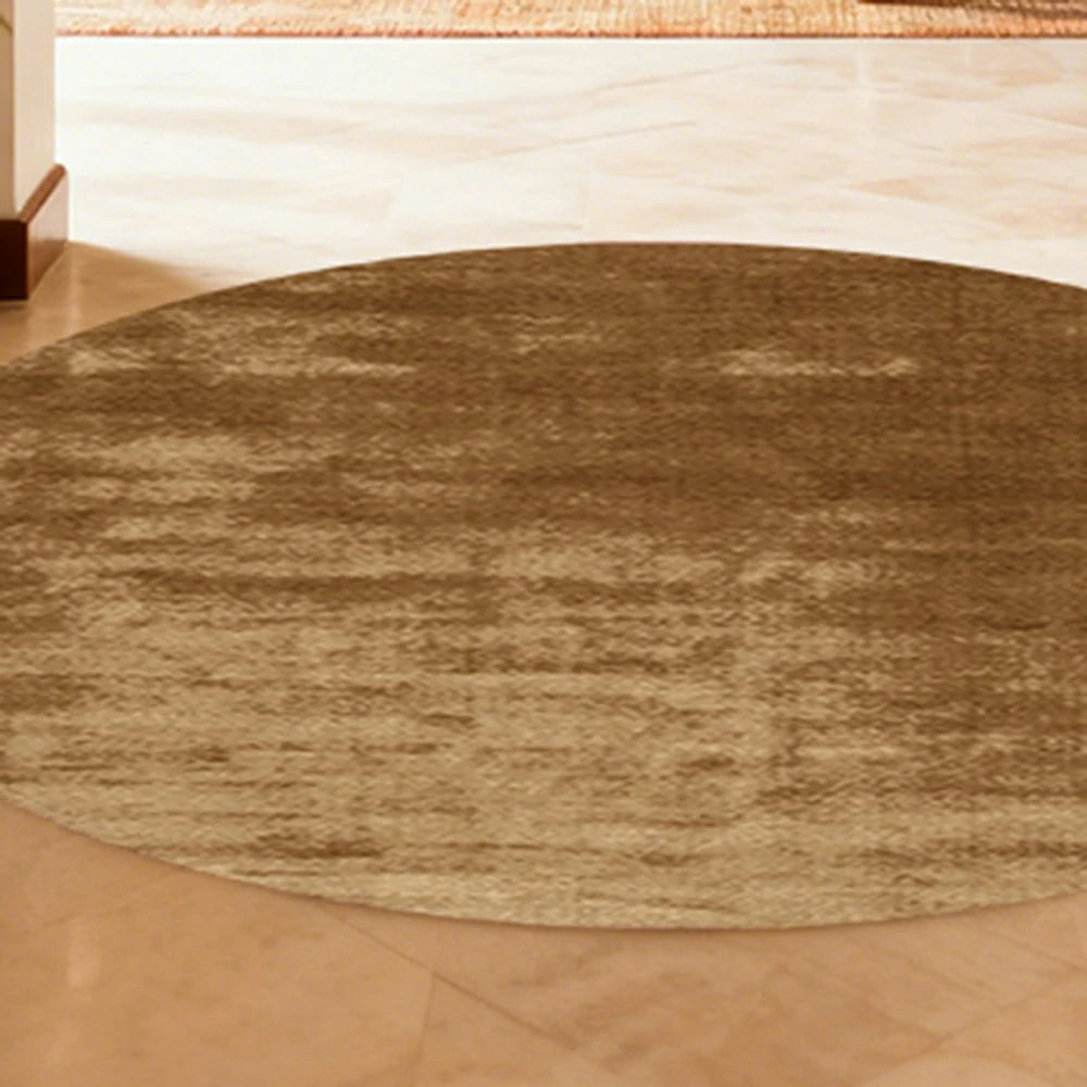 LUXORA 200/250cm Round Floor Rugs Handwoven Soft Rebound Traditional Weave Timeless Design Multi Space Use - Coffee
