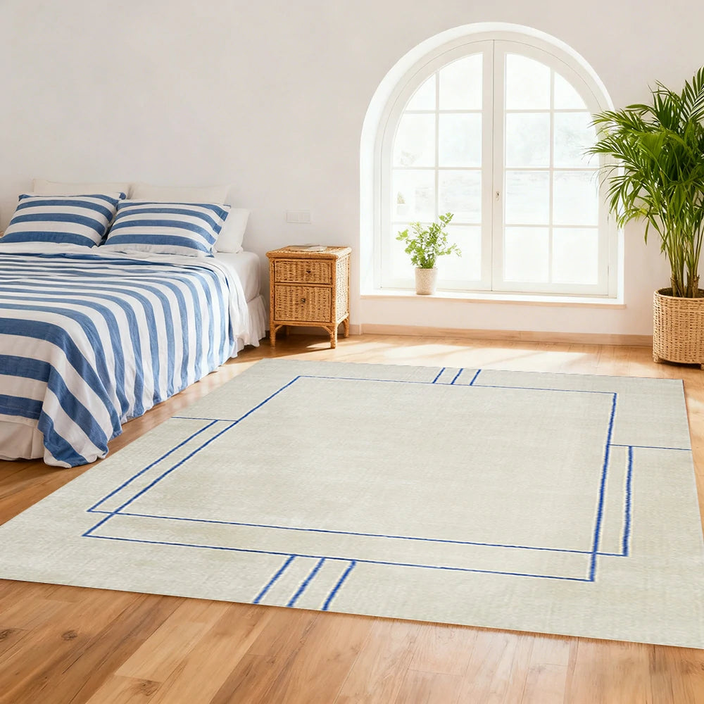 LUXORA 160/200cm Floor Rugs Theme Sophia Sketch Flame Resistant Anti Slip Solution Dyed Silk Fibre Dual Surface Handcrafted Design