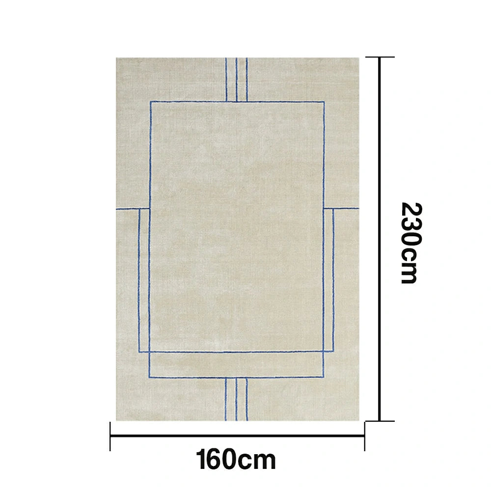 LUXORA 160/200cm Floor Rugs Theme Sophia Sketch Flame Resistant Anti Slip Solution Dyed Silk Fibre Dual Surface Handcrafted Design