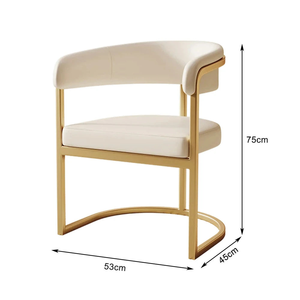 LIVARA Italian Light Luxury Guest Chair - White Leather Upholstery, Modern Elegant Design