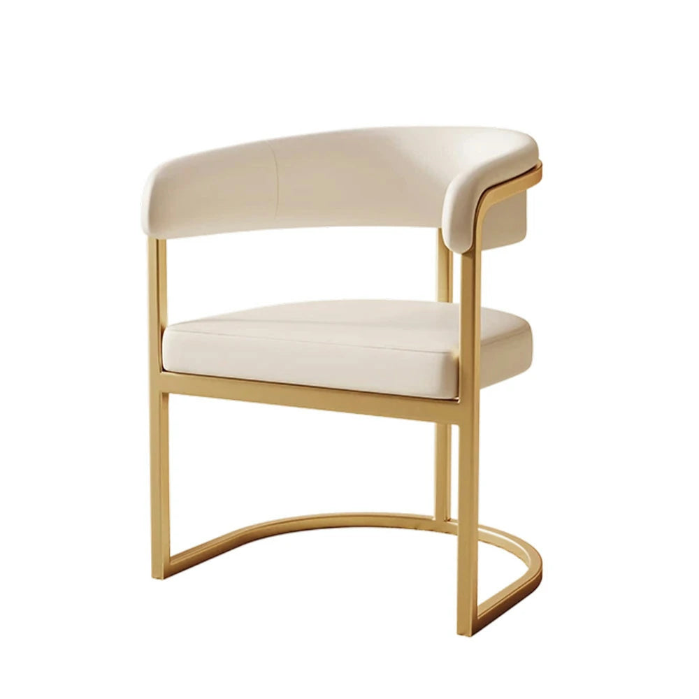 LIVARA Italian Light Luxury Guest Chair - White Leather Upholstery, Modern Elegant Design