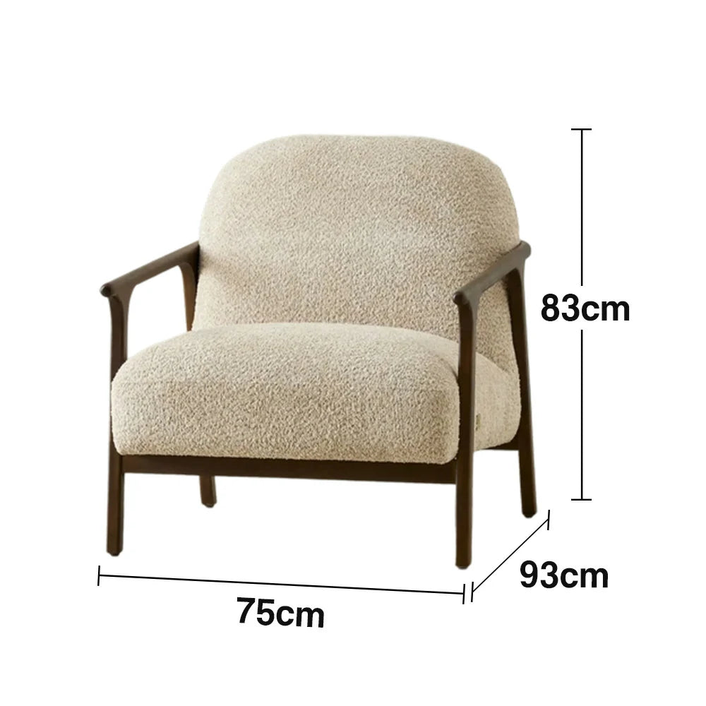 LUXORA Lounge Chair Deep Seat Design Cotton-Linen Upholstery Relaxed Comfort Modern Style - Beige