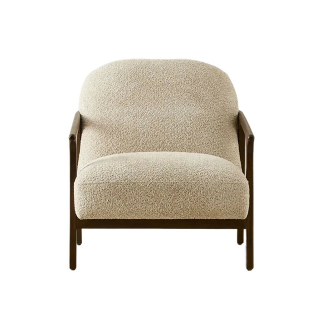 LUXORA Lounge Chair Deep Seat Design Cotton-Linen Upholstery Relaxed Comfort Modern Style - Beige