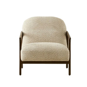 LUXORA Lounge Chair Deep Seat Design Cotton-Linen Upholstery Relaxed Comfort Modern Style - Beige