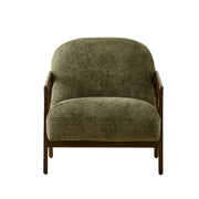 LUXORA Lounge Chair Deep Seat Design Cotton-Linen Upholstery Relaxed Comfort Modern Style - Green