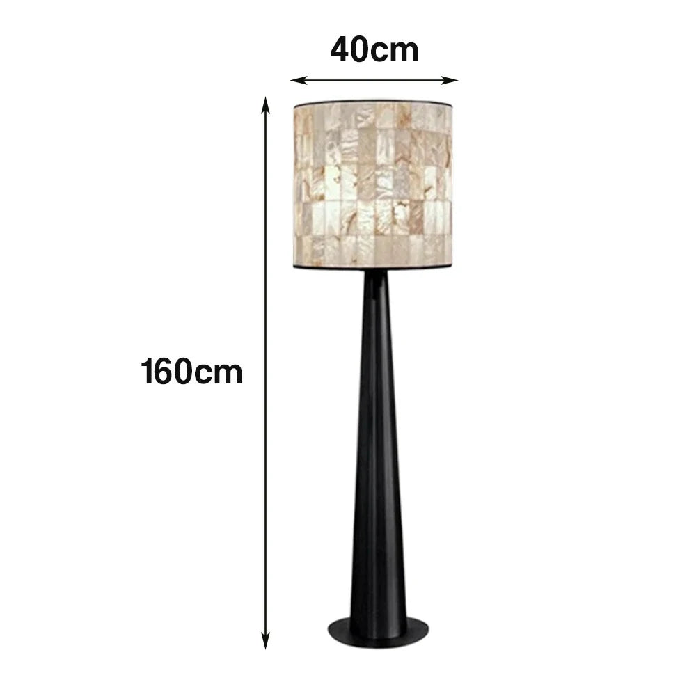 LUXORA Floor Lamp Soft Ambient Lighting Marble Shade Metal Body Weighted Base Artistic Design