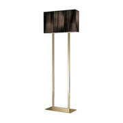 LUXORA Floor Lamp Soft Ambient Lighting Grey Shade Gold Base Metal Frame Hand-Crafted Wire Design