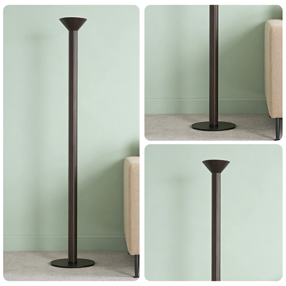 LUXORA Floor Lamp Soft Ambient Lighting Fabric Shade Metal Frame Stable Base Multi-Scene Use - Black
