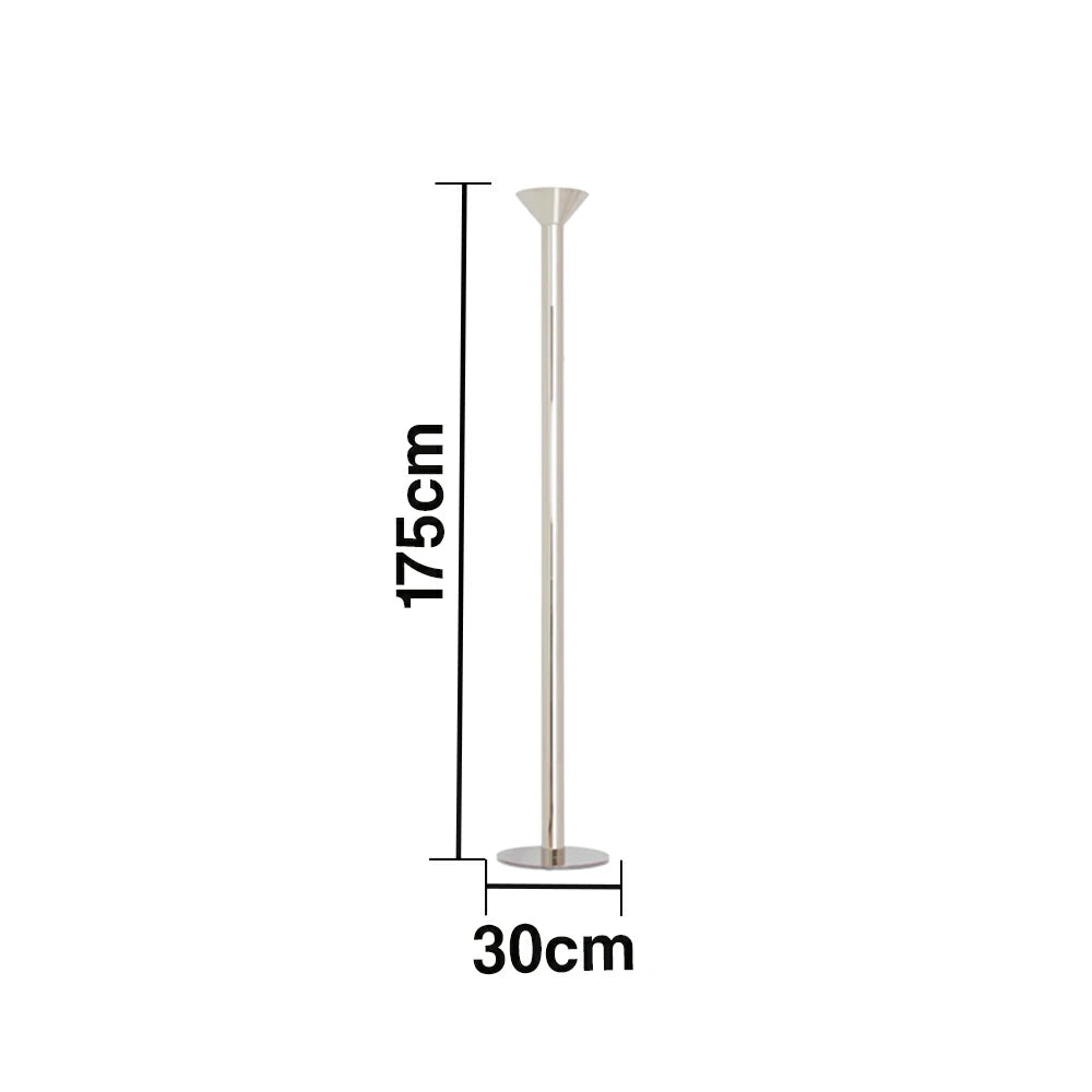 LUXORA Floor Lamp Soft Ambient Lighting Fabric Shade Metal Frame Stable Base Multi-Scene Use - Silver